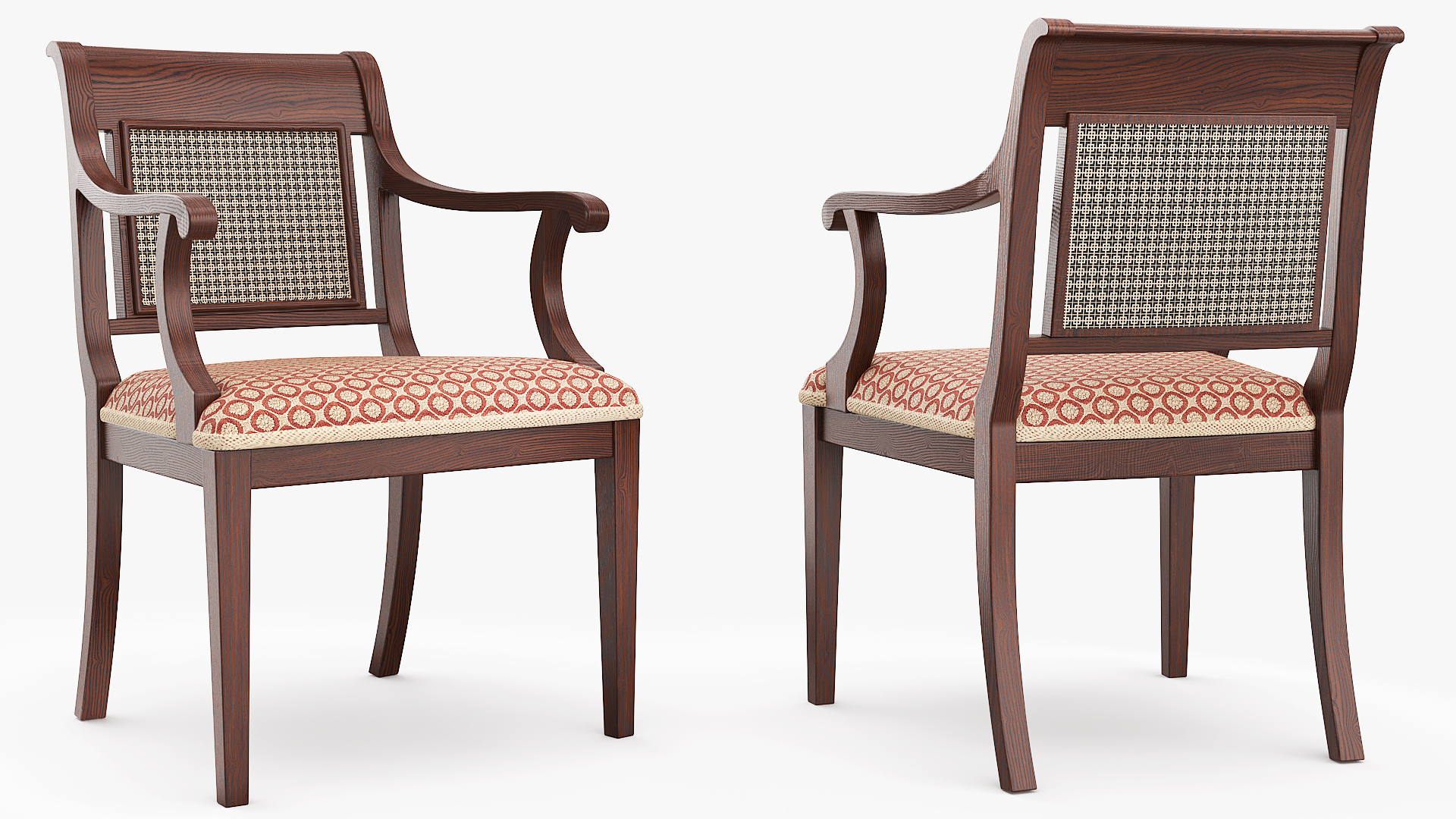 Oval Office Cane Back Wooden Chair Brown - view 2
