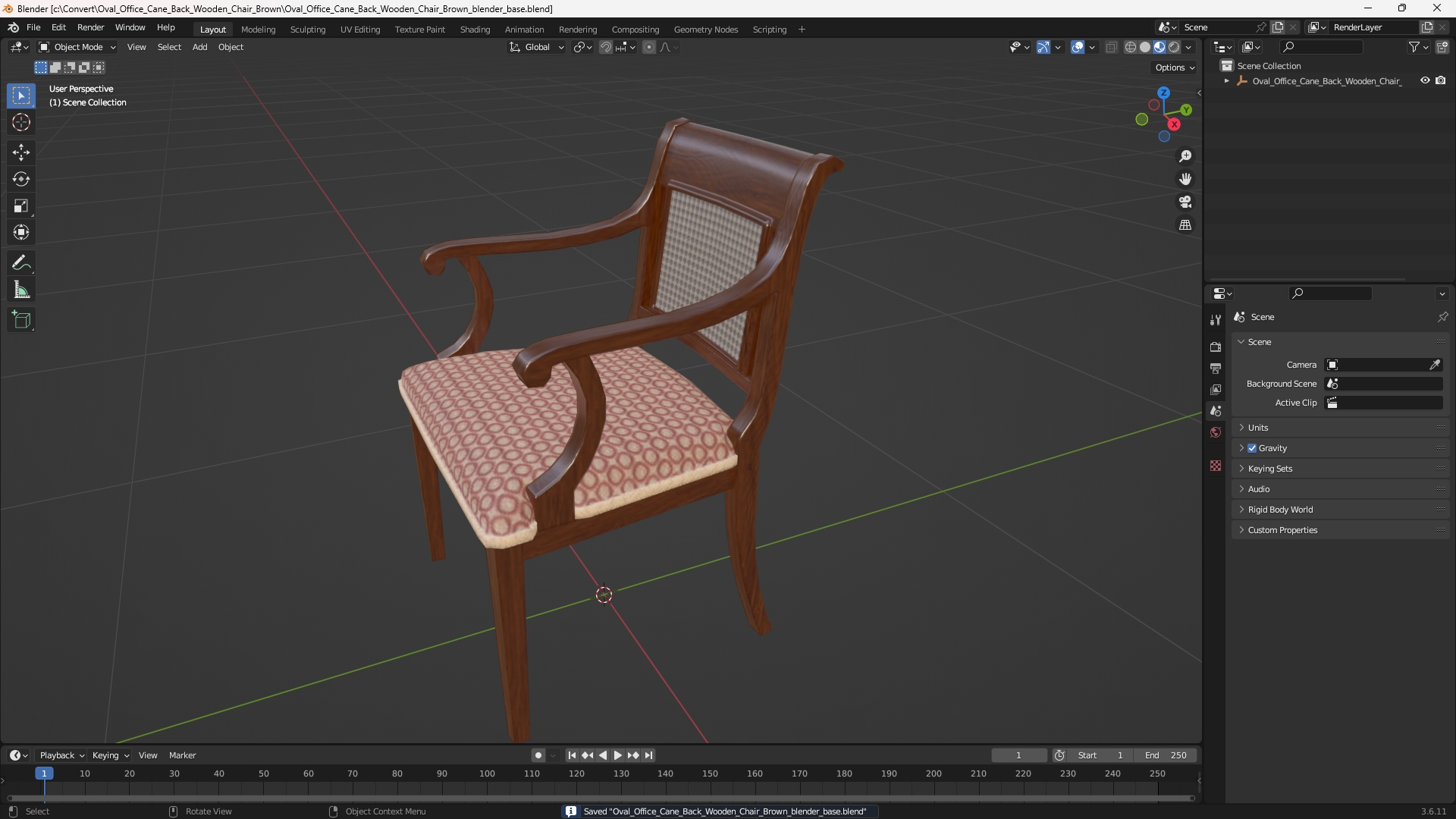 Oval Office Cane Back Wooden Chair Brown - view 10