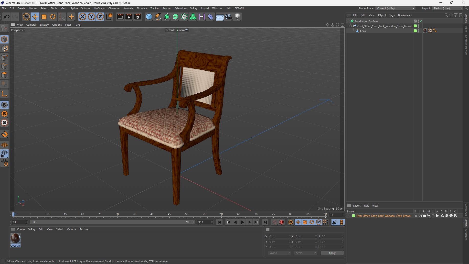 Oval Office Cane Back Wooden Chair Brown - view 12