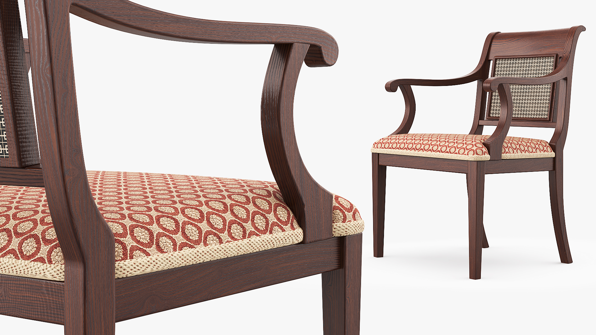 Oval Office Cane Back Wooden Chair Brown - view 4