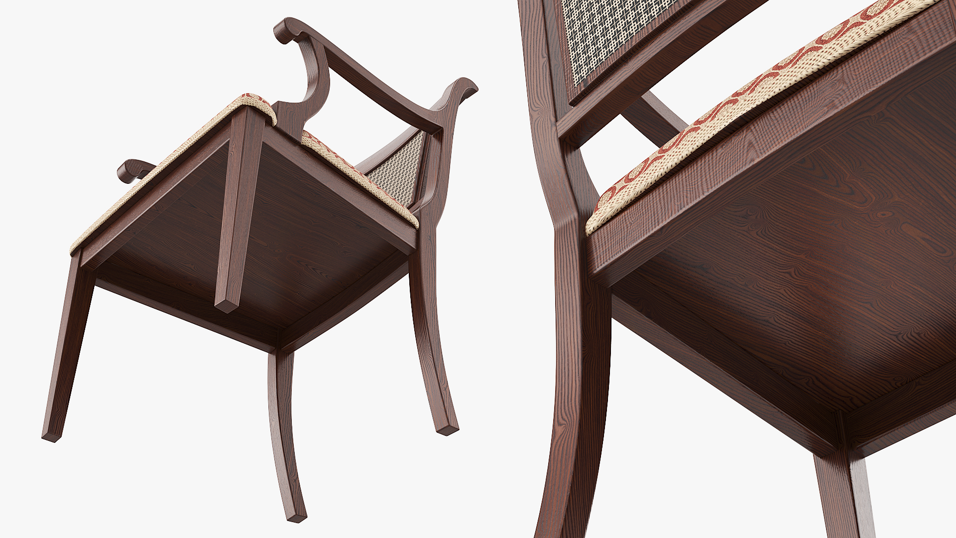 Oval Office Cane Back Wooden Chair Brown - view 5