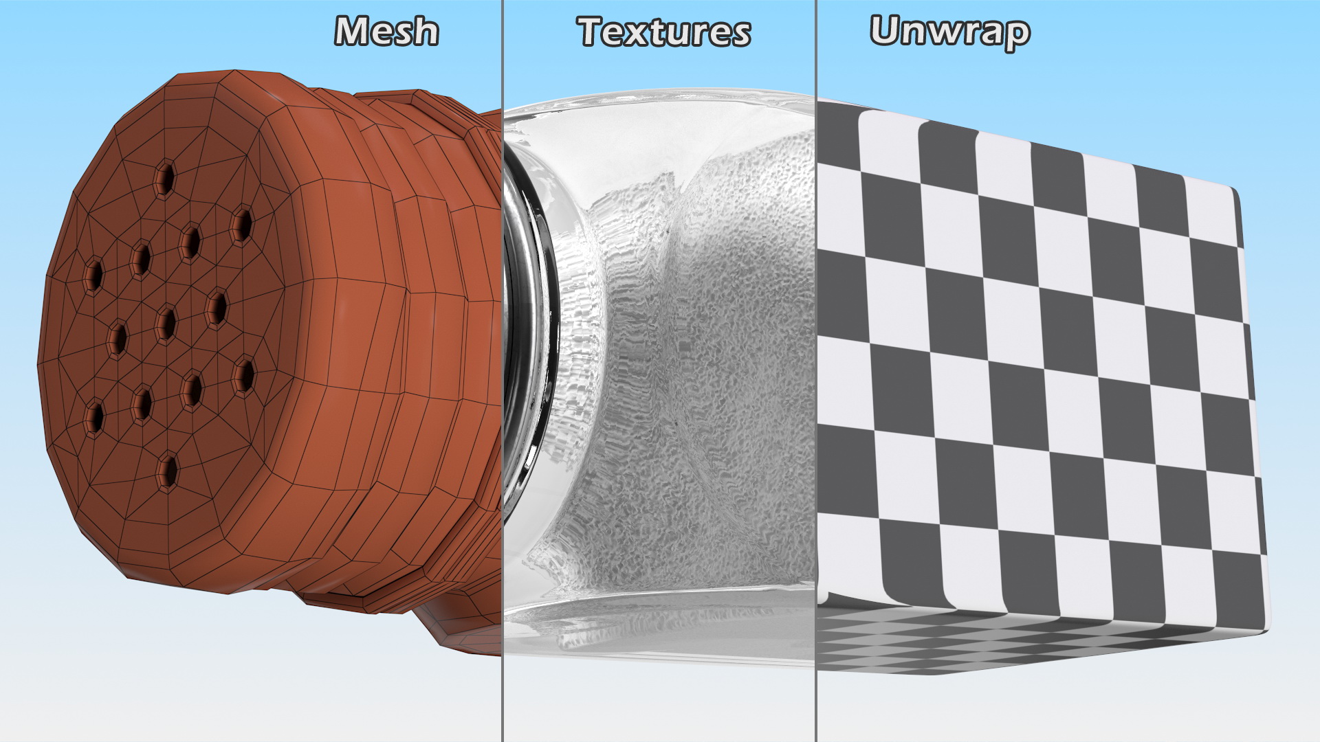 Square Glass Salt Shaker 3D model