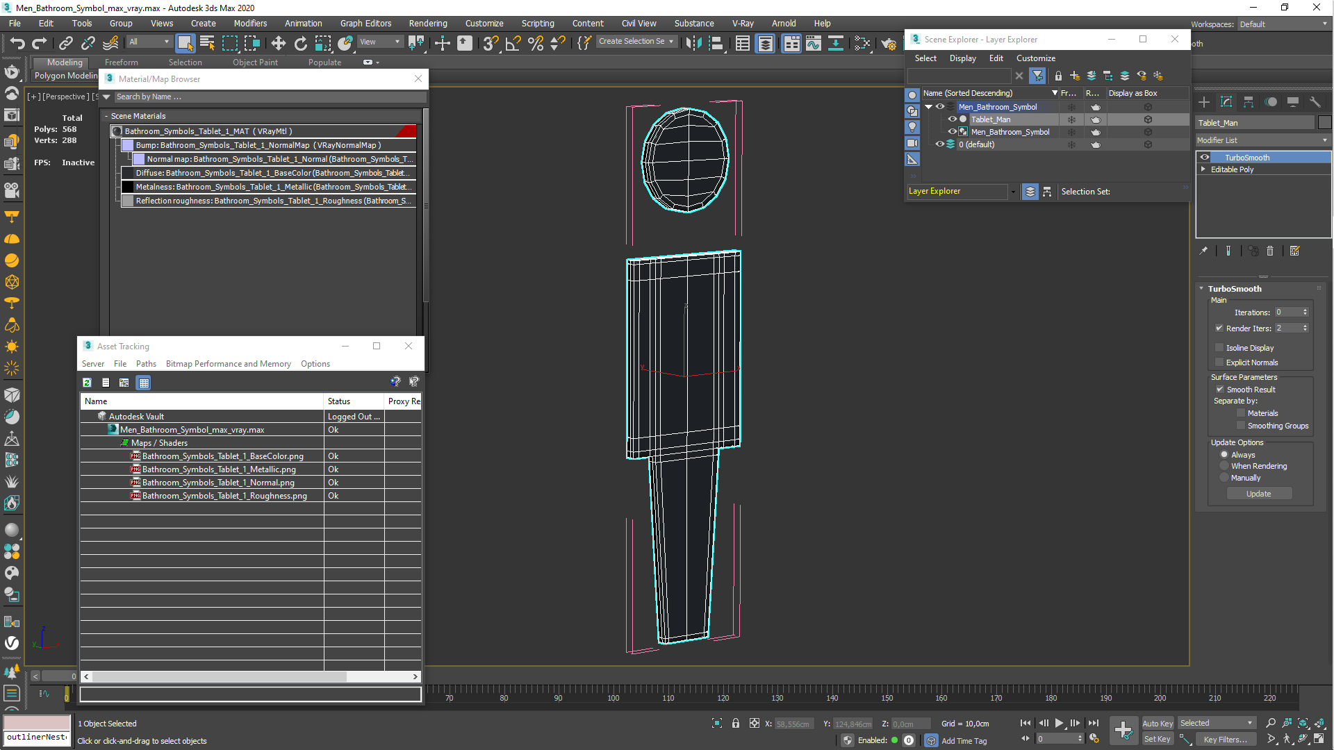 Men Bathroom Symbol 3D model