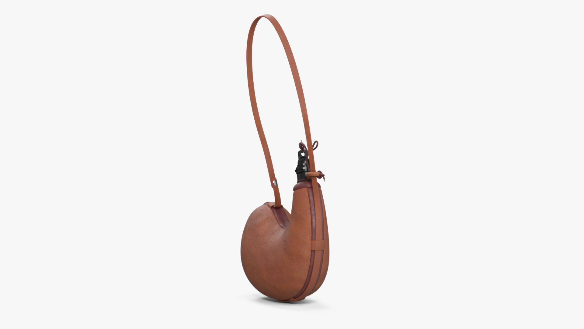 Hanging Curved Wineskin Brown 3D model