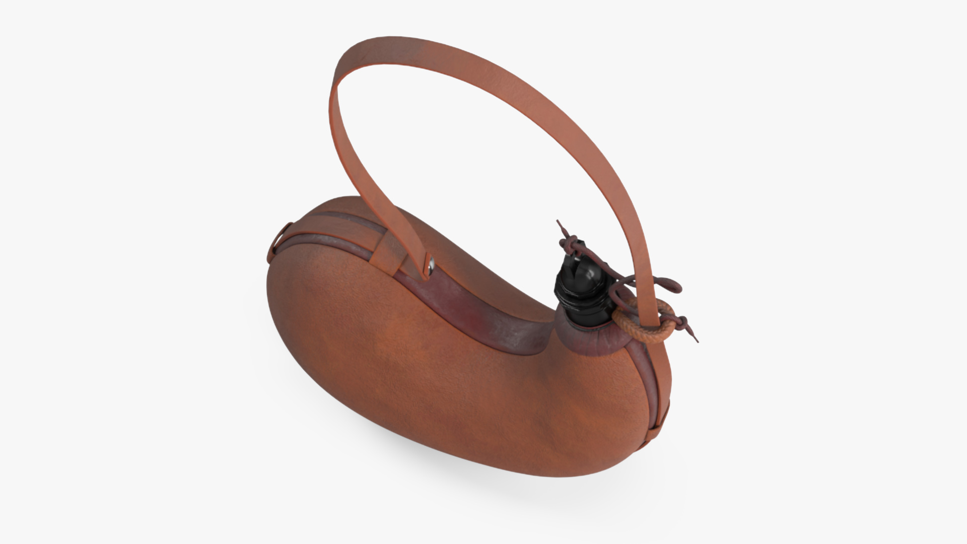 Hanging Curved Wineskin Brown 3D model