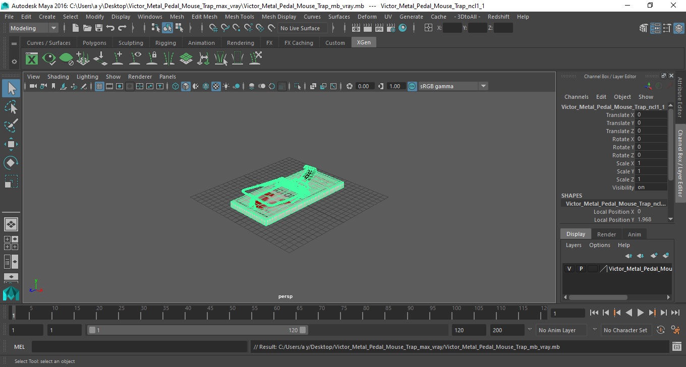 Victor Metal Pedal Mouse Trap 3D model