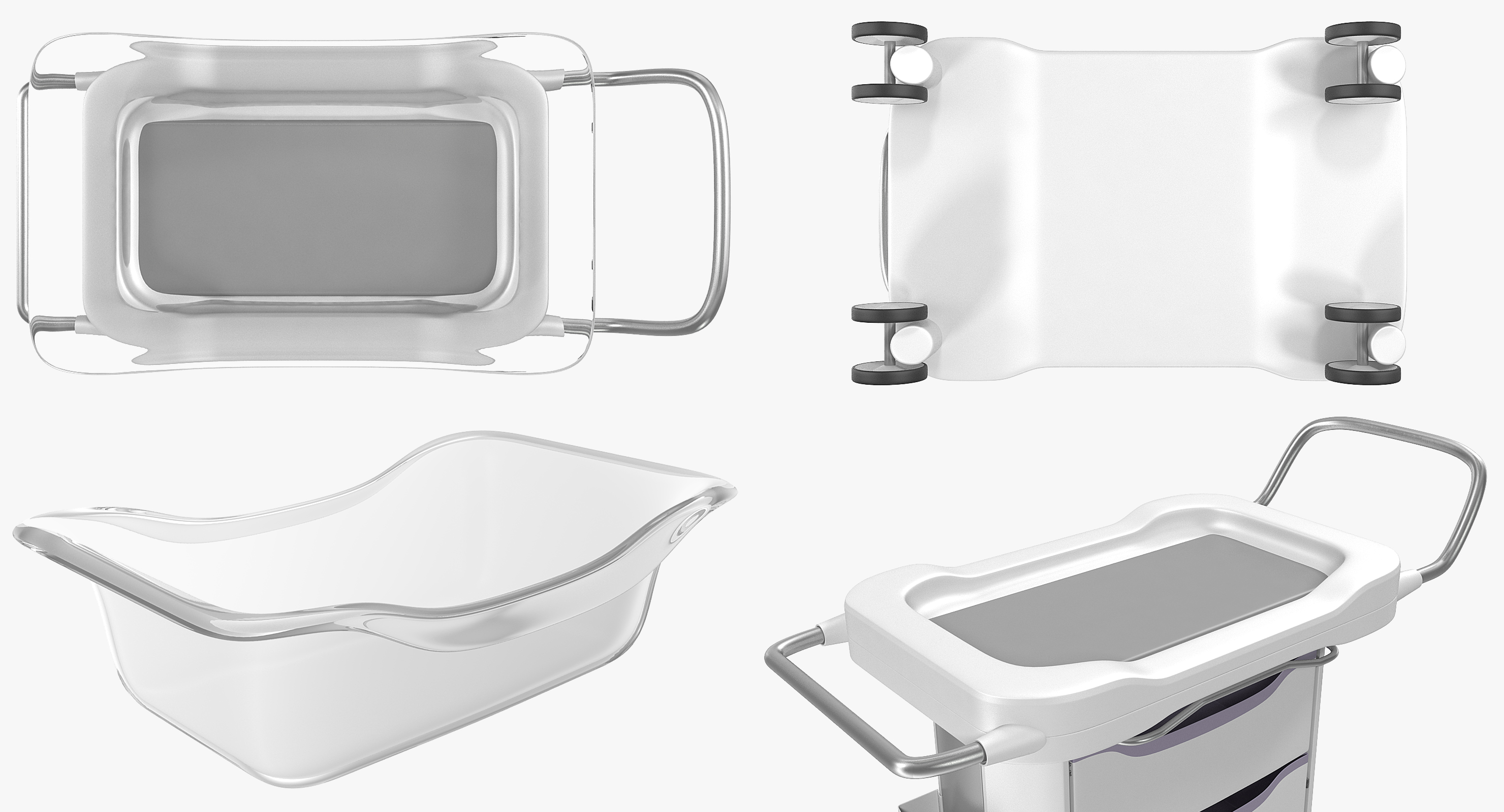 Transparent Hospital Bassinet 3D model