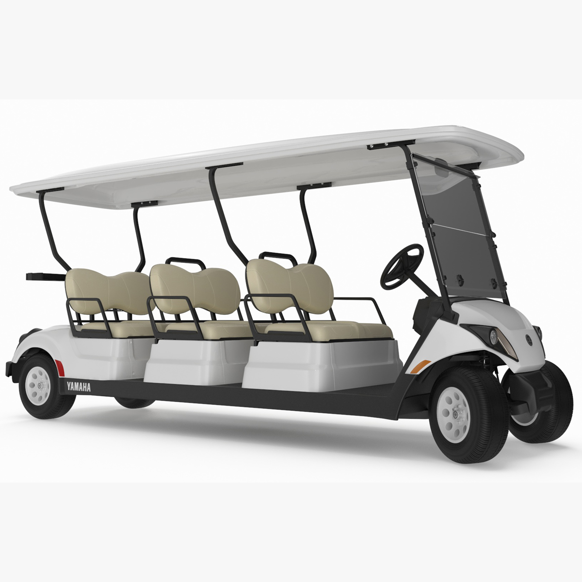 Six Seat Golf Electric Car Yamaha Rigged for Cinema 4D 3D model