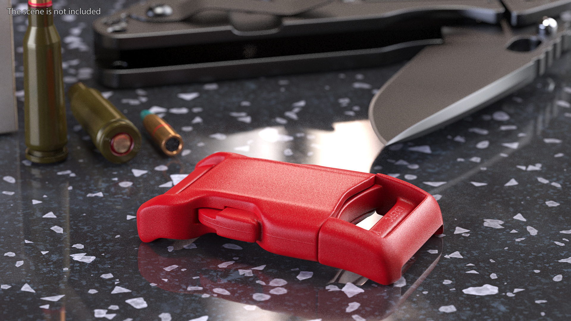 3D model YKK Contoured Side Release Plastic Buckle Red