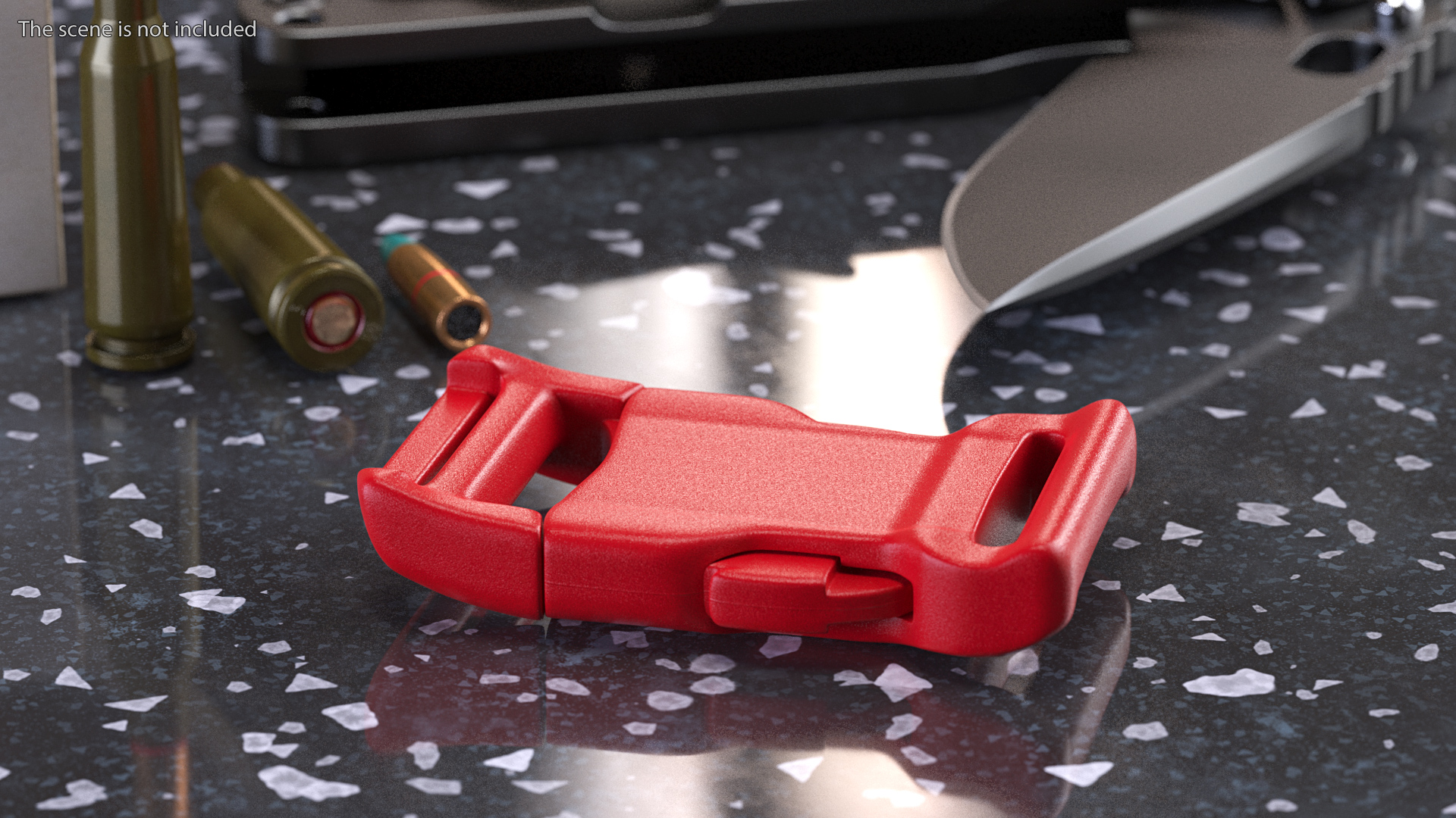 3D model YKK Contoured Side Release Plastic Buckle Red