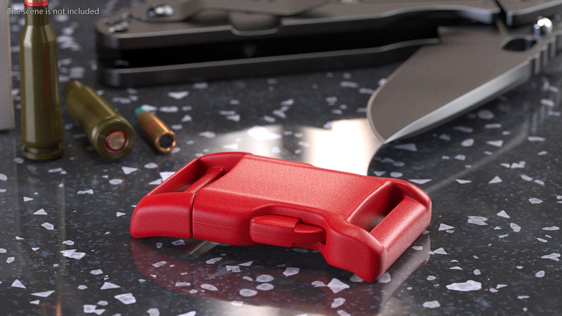 3D model YKK Contoured Side Release Plastic Buckle Red