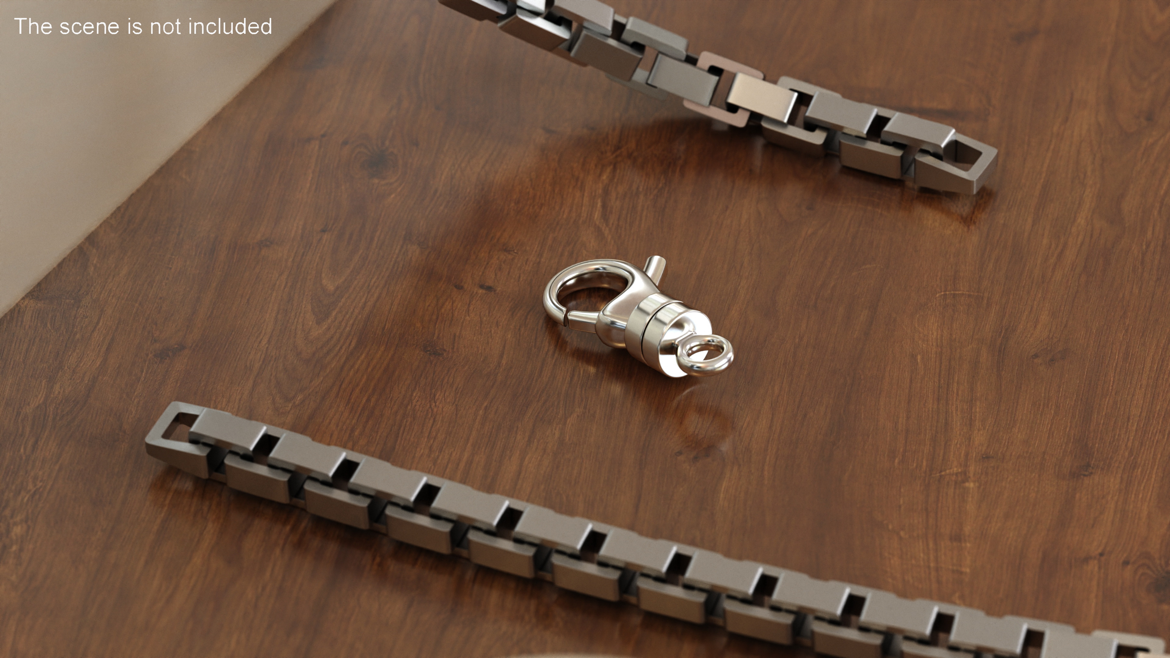 Lobster Claw Bracelet Clasp Silver 3D model