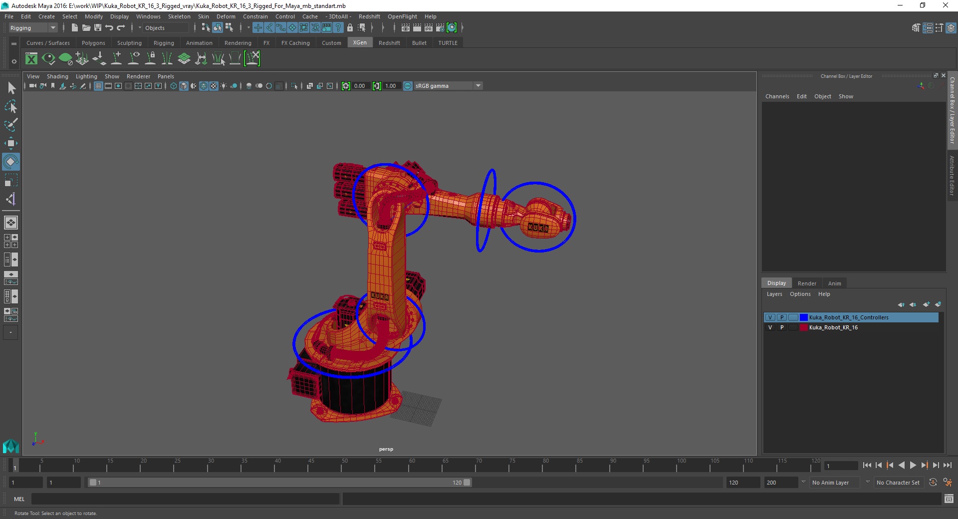 Kuka Robot KR 16 3 Rigged for Maya 3D model