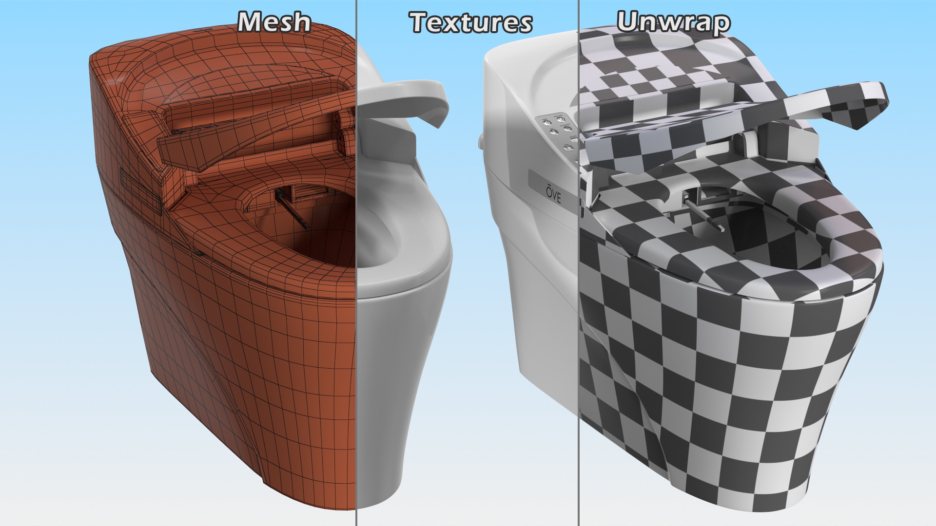 3D model Ove Decors 735H Bidet Smart Toilet with Remote Control Panel