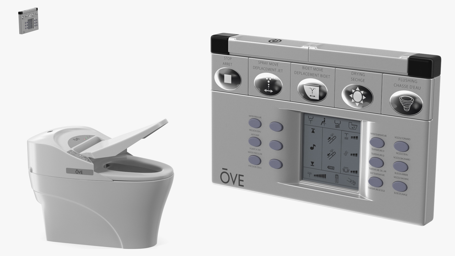3D model Ove Decors 735H Bidet Smart Toilet with Remote Control Panel