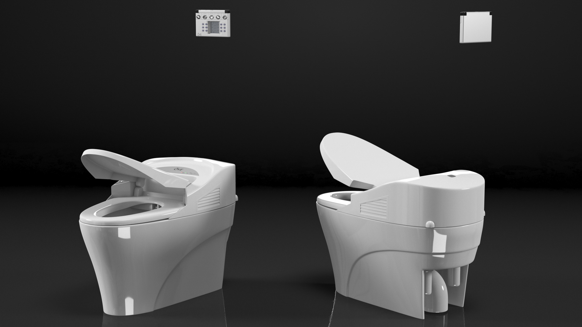3D model Ove Decors 735H Bidet Smart Toilet with Remote Control Panel