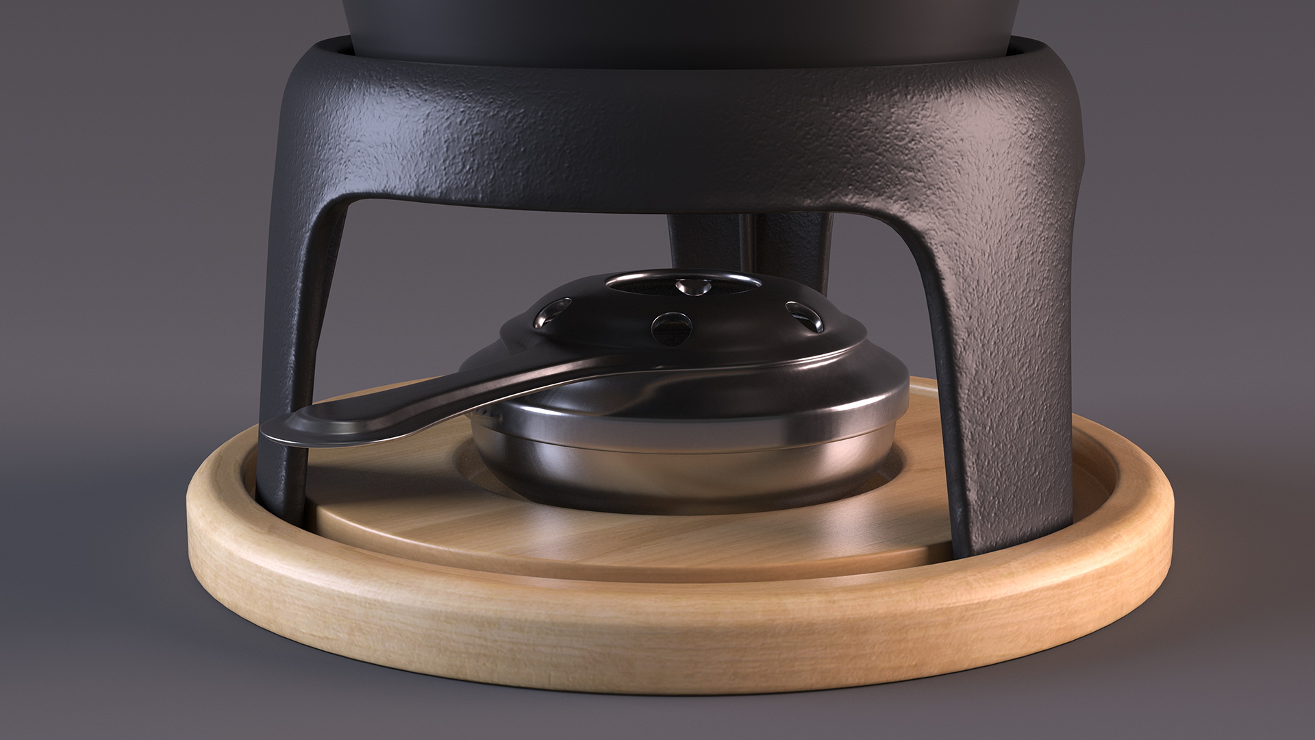3D Cheese Fondue Set Black model