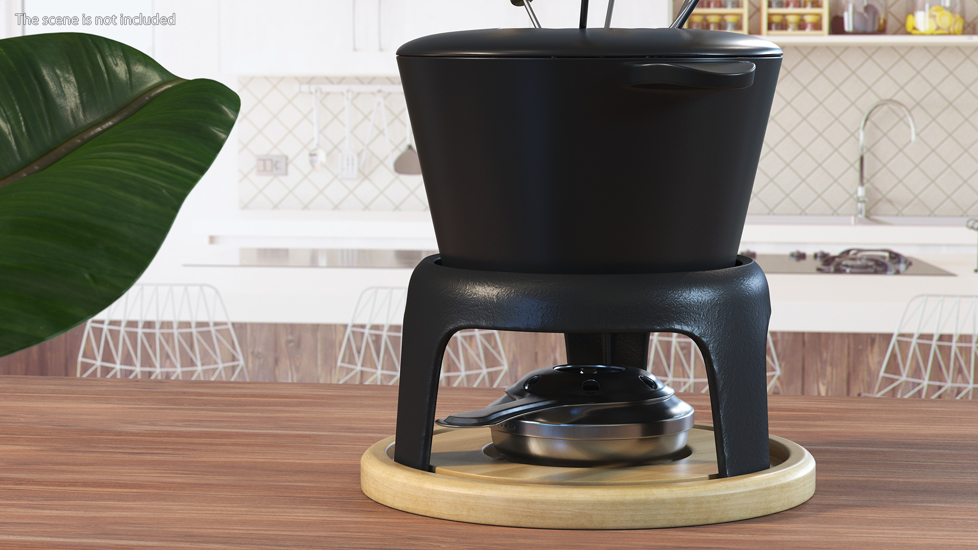 3D Cheese Fondue Set Black model