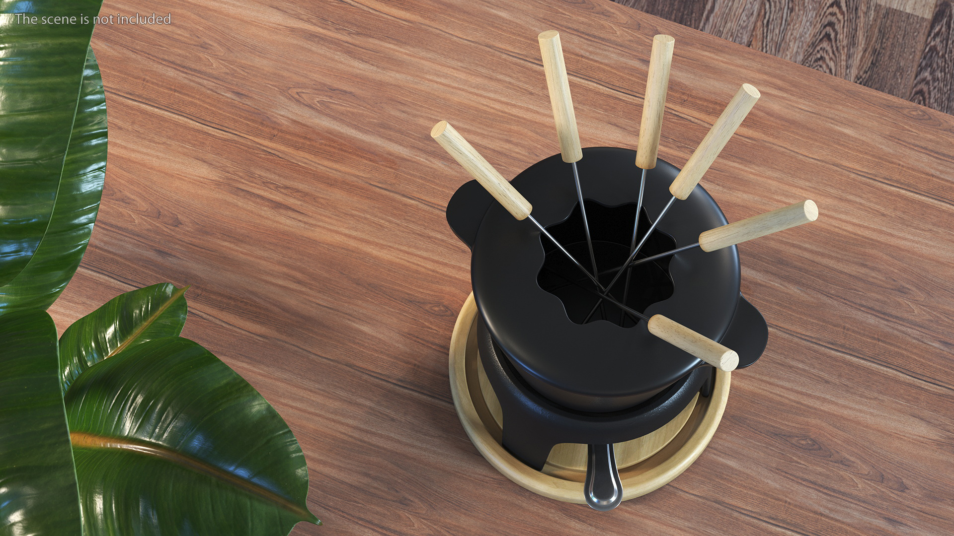 3D Cheese Fondue Set Black model