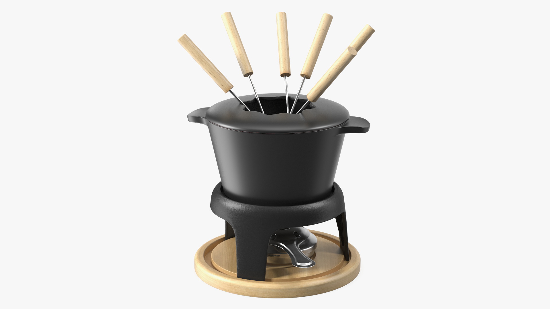 3D Cheese Fondue Set Black model