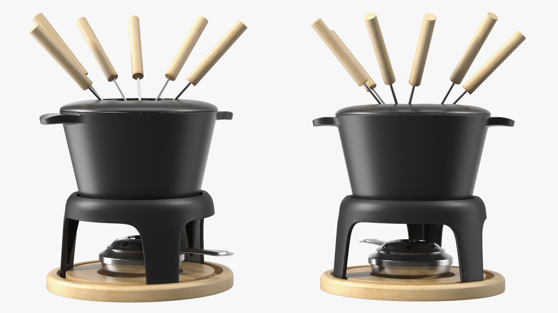 3D Cheese Fondue Set Black model