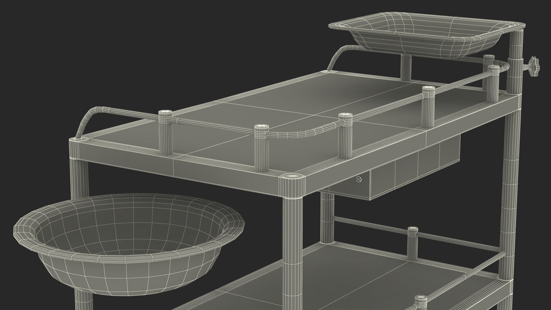 Medical Instrument Trolley Metal 3D