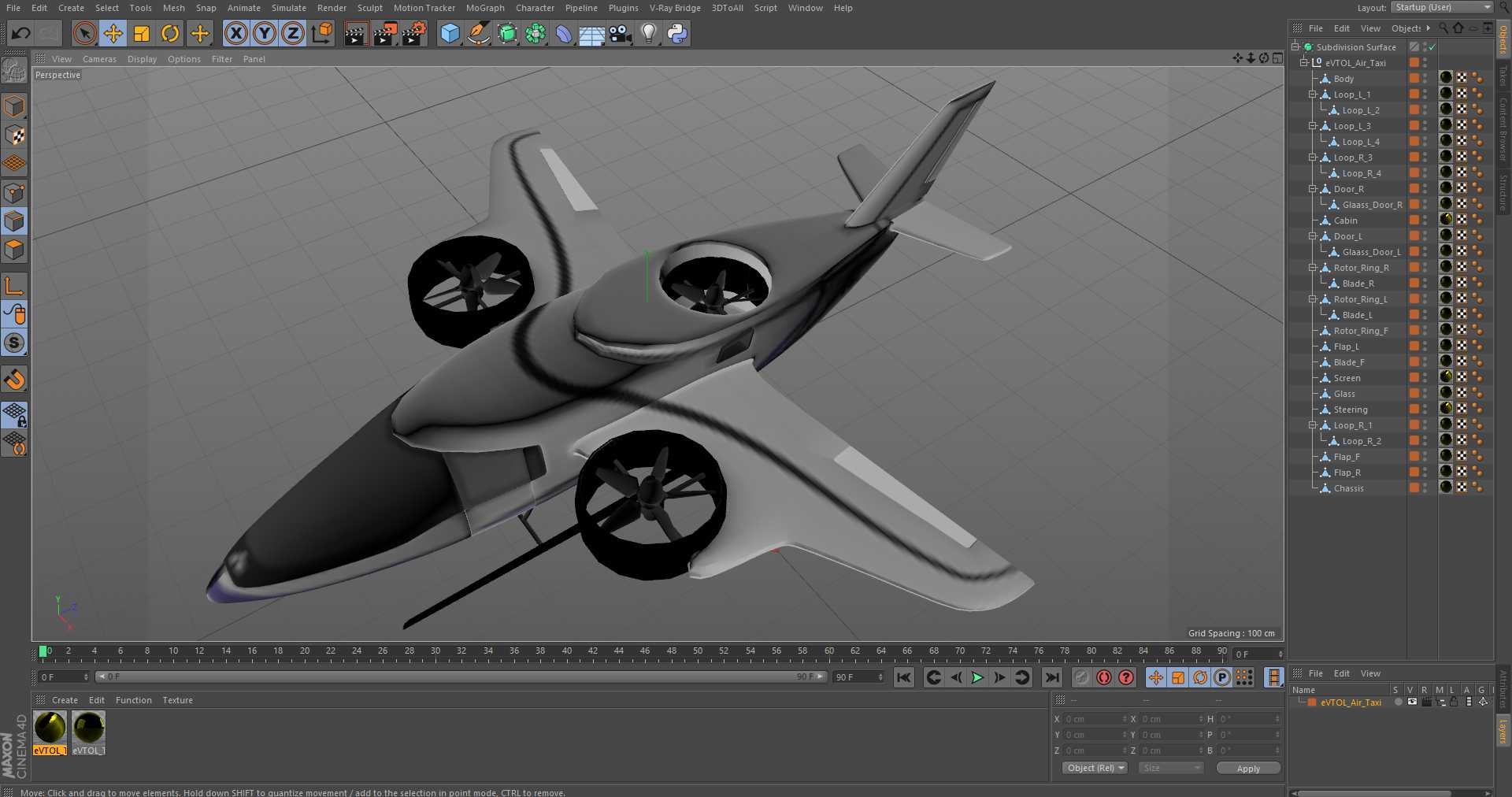 eVTOL Air Taxi 3D model