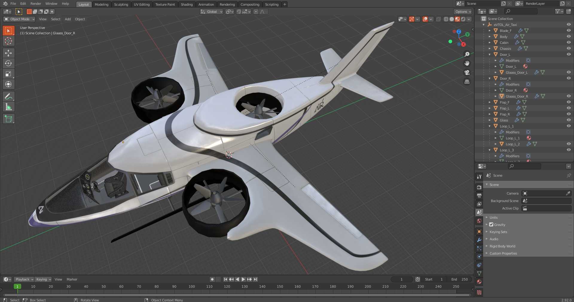 eVTOL Air Taxi 3D model