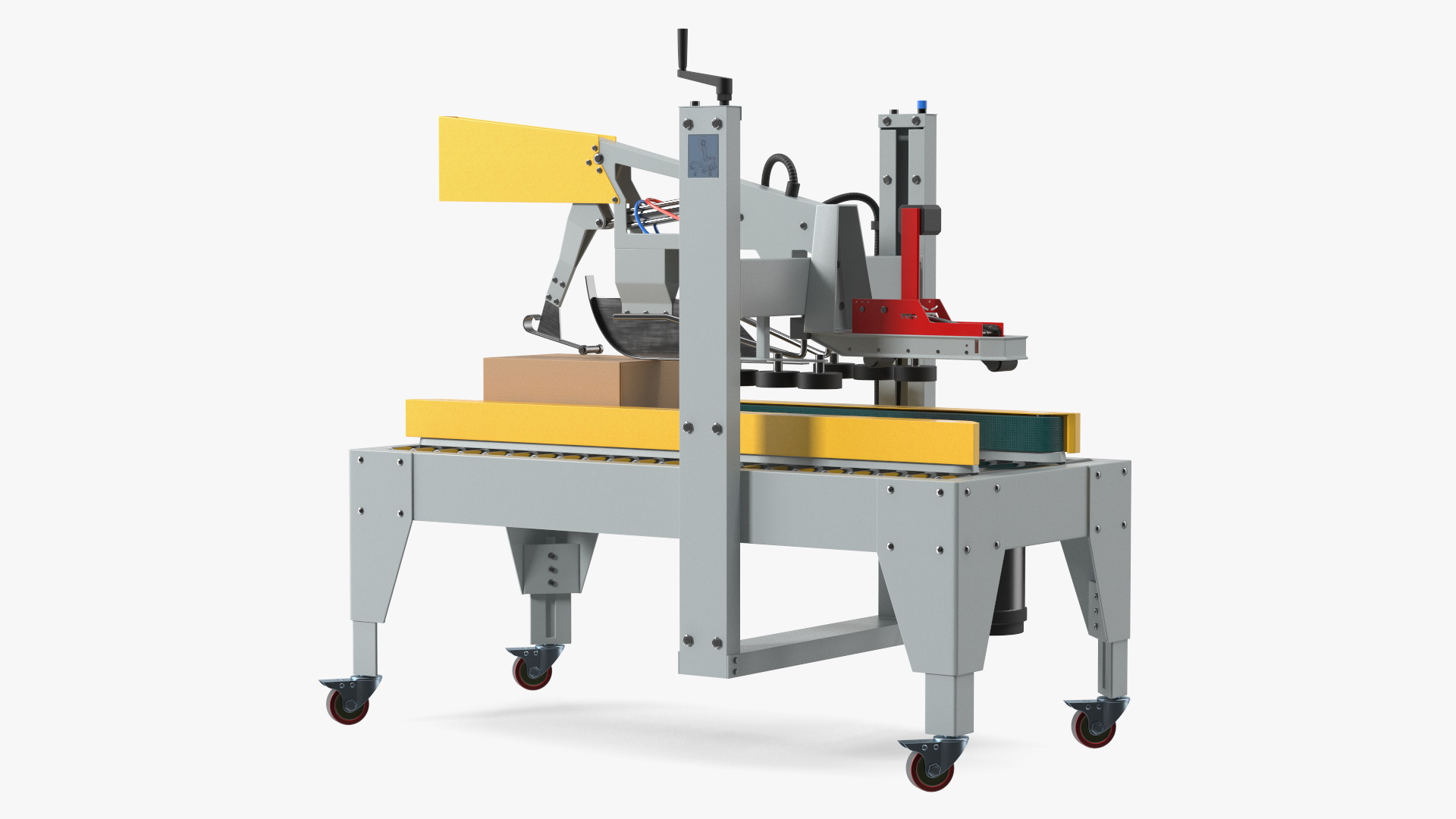 3D model Auto Carton Packing Machine Yellow Rigged for Maya