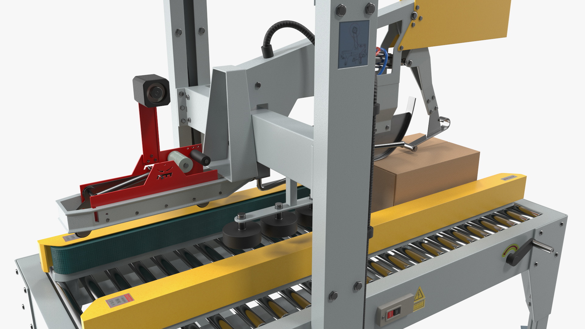 3D model Auto Carton Packing Machine Yellow Rigged for Maya