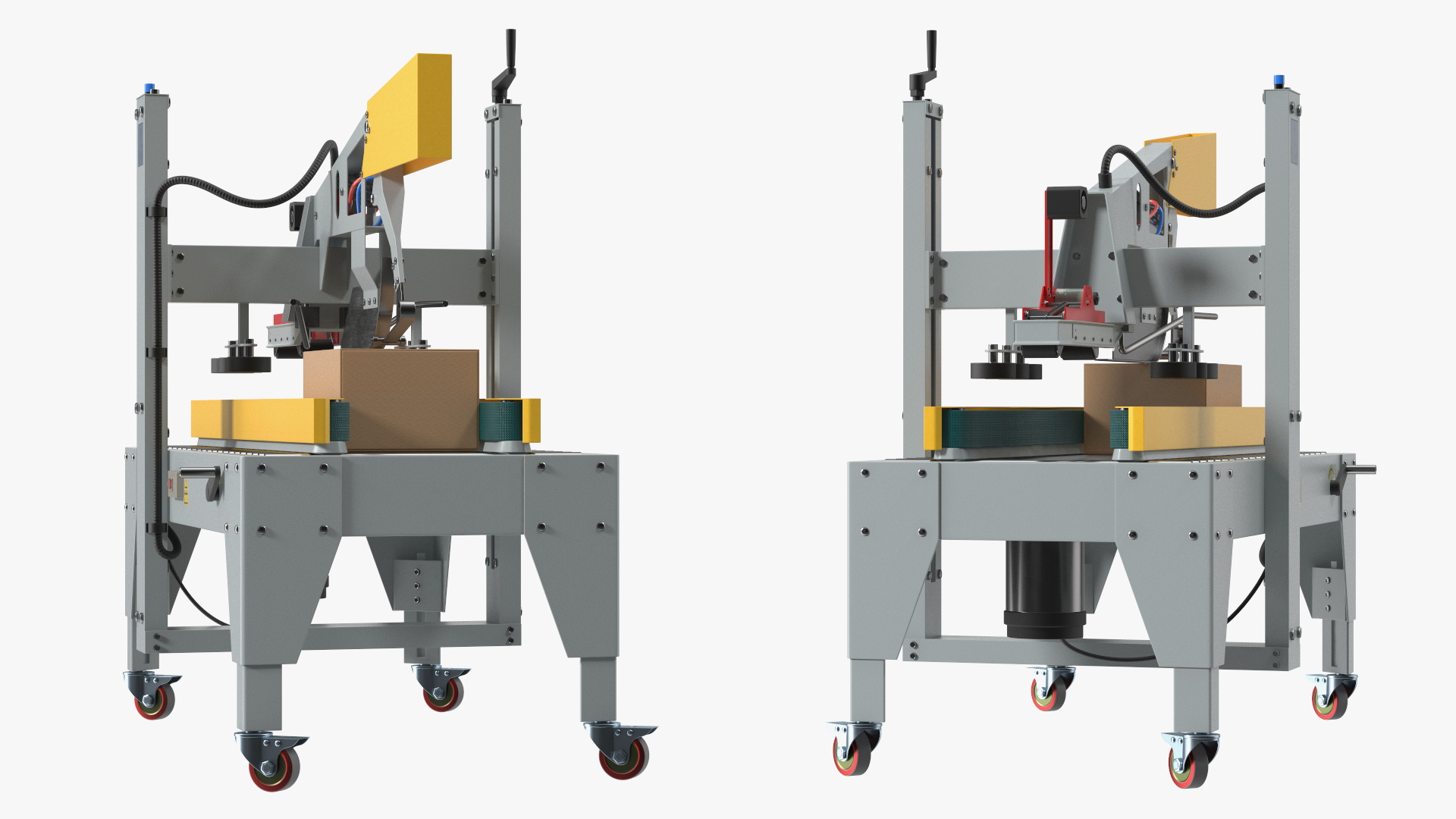 3D model Auto Carton Packing Machine Yellow Rigged for Maya