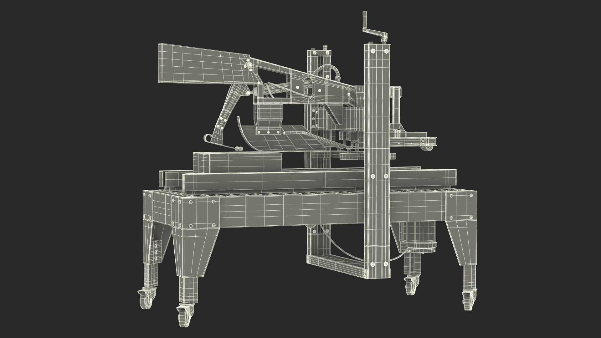 3D model Auto Carton Packing Machine Yellow Rigged for Maya