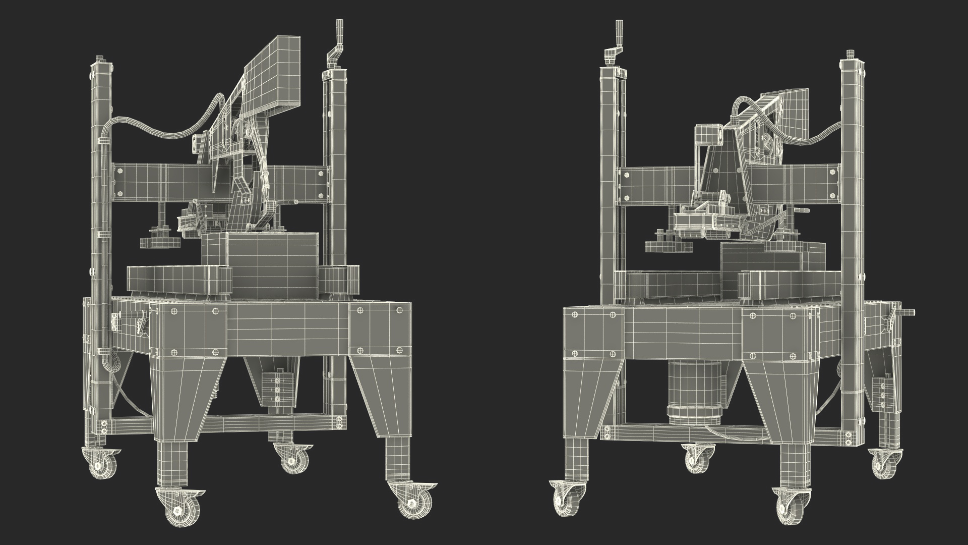 3D model Auto Carton Packing Machine Yellow Rigged for Maya