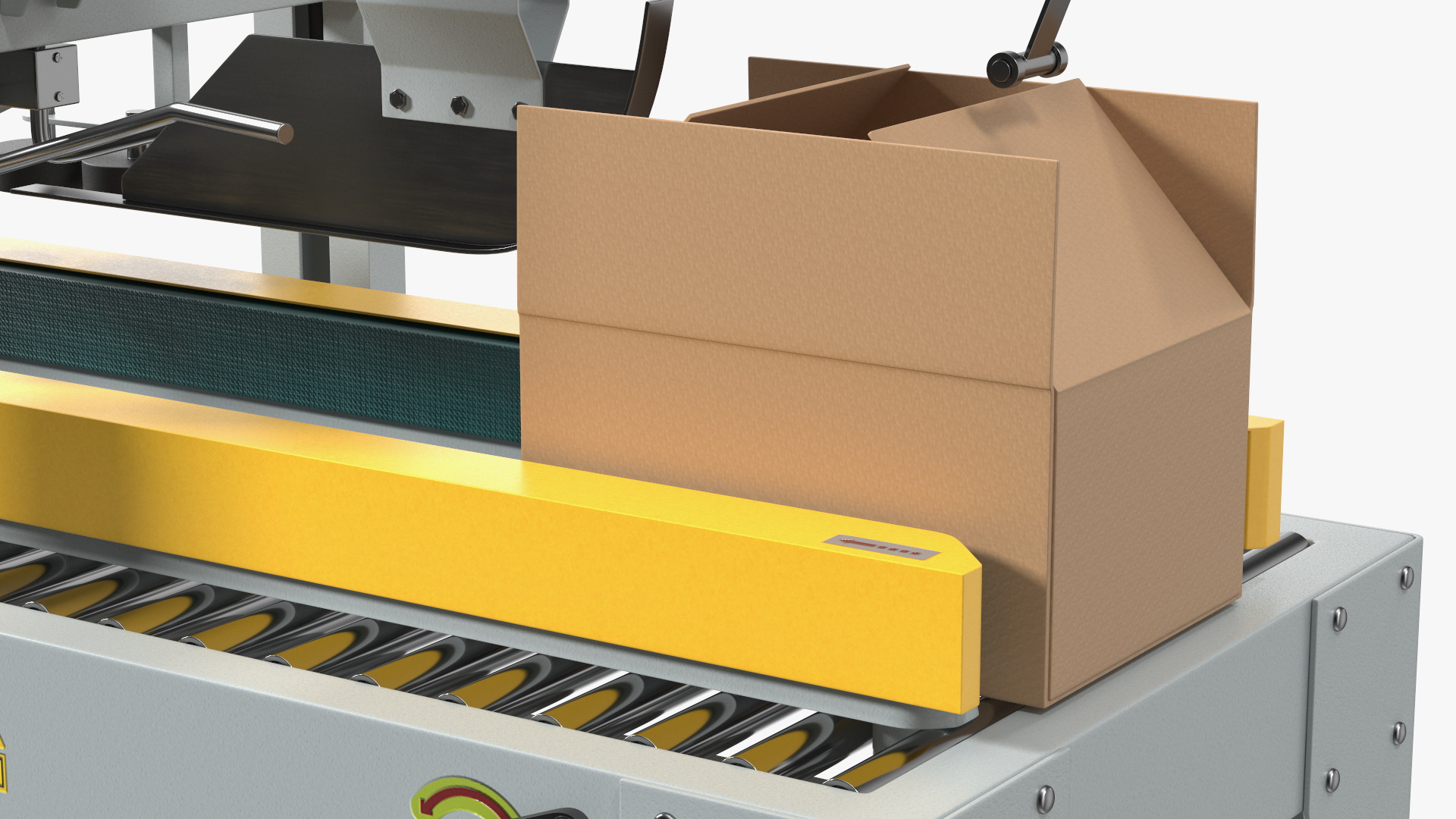 3D model Auto Carton Packing Machine Yellow Rigged for Maya