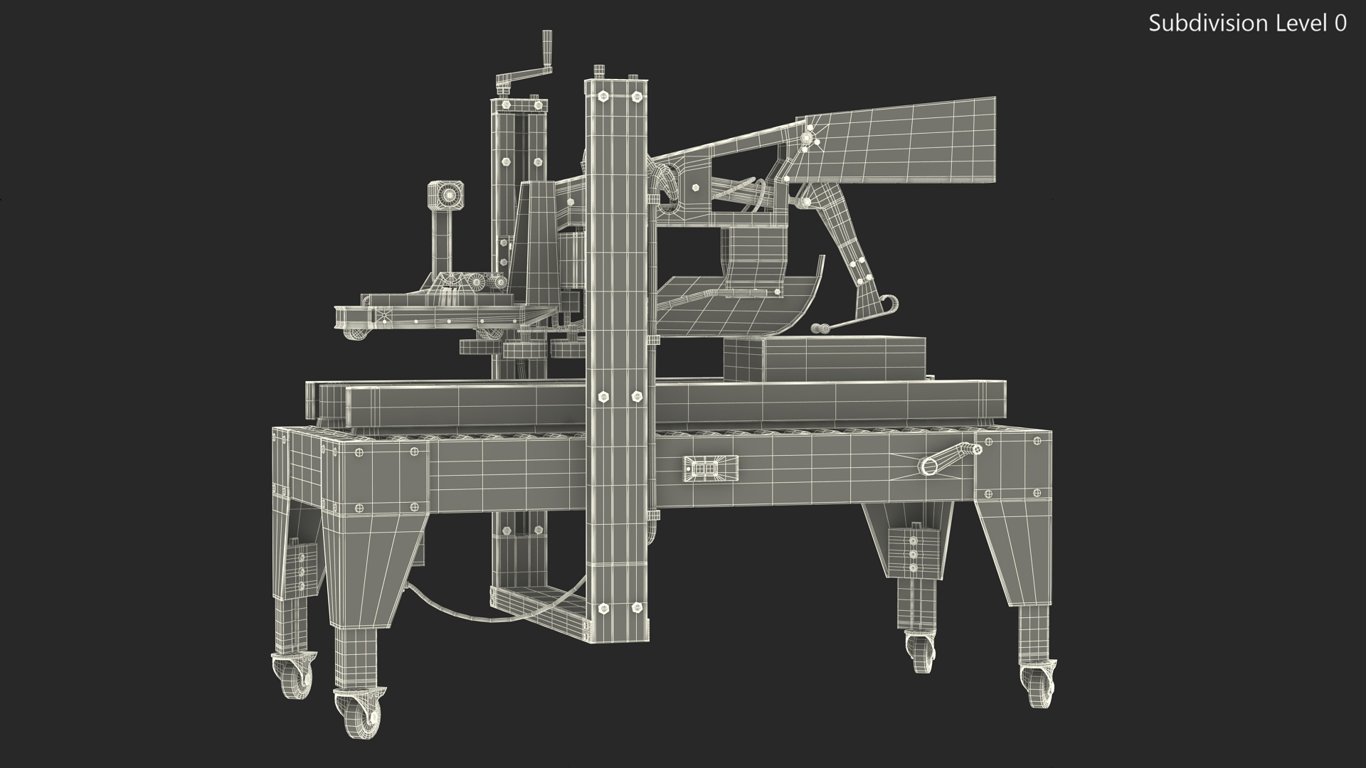 3D model Auto Carton Packing Machine Yellow Rigged for Maya