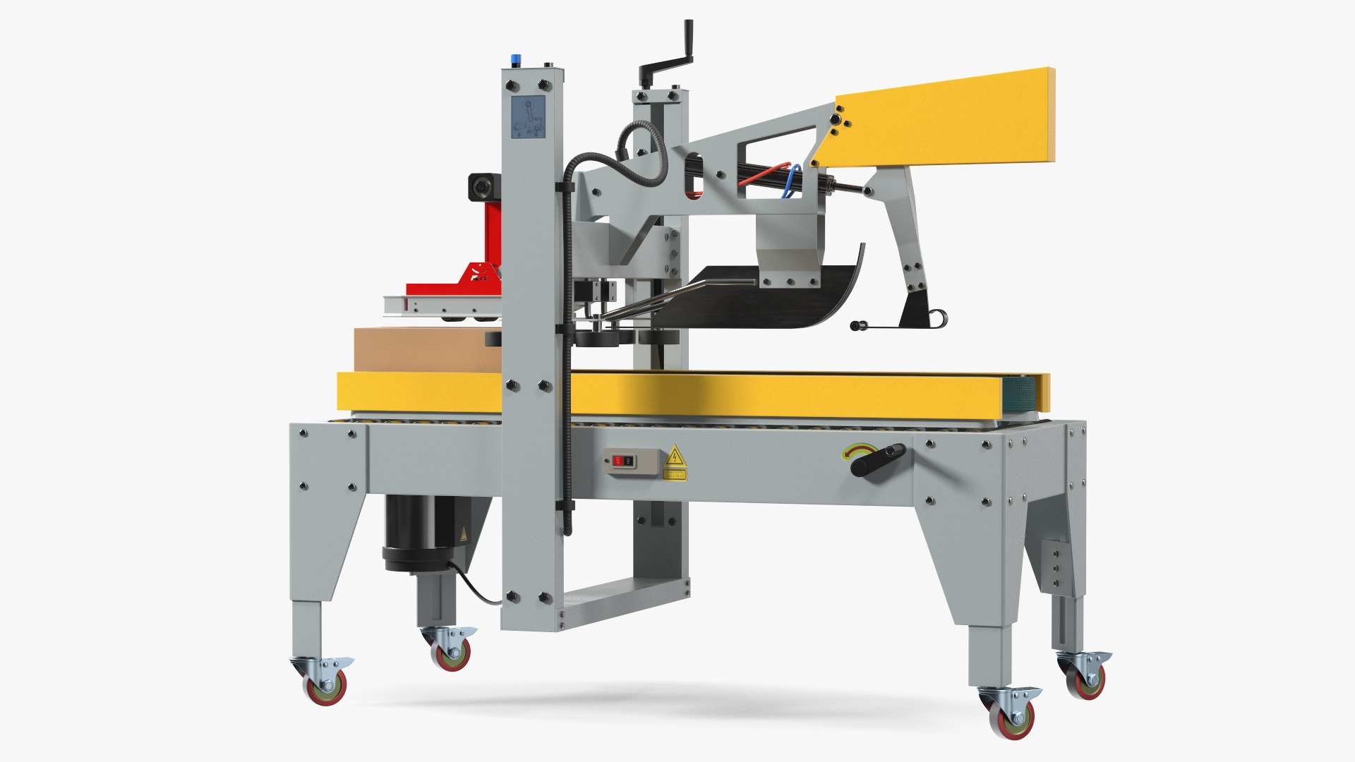 3D model Auto Carton Packing Machine Yellow Rigged for Maya