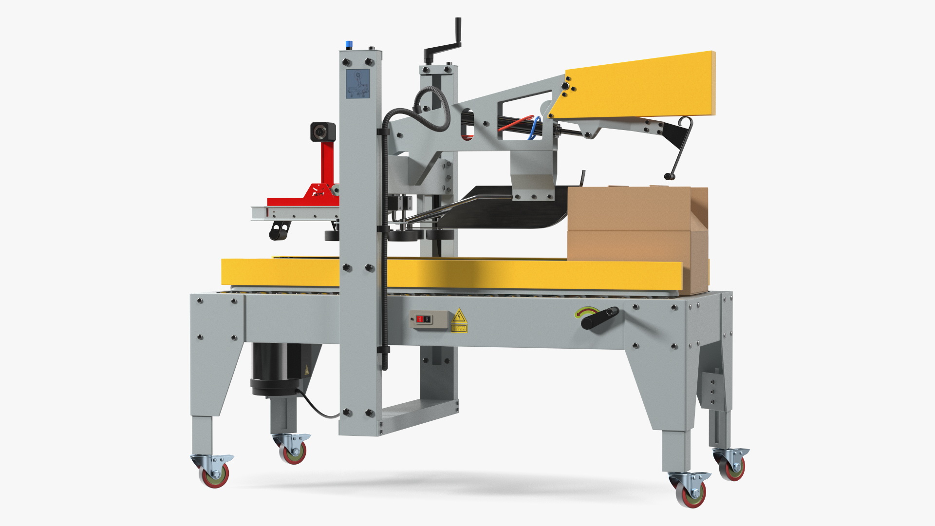 3D model Auto Carton Packing Machine Yellow Rigged for Maya