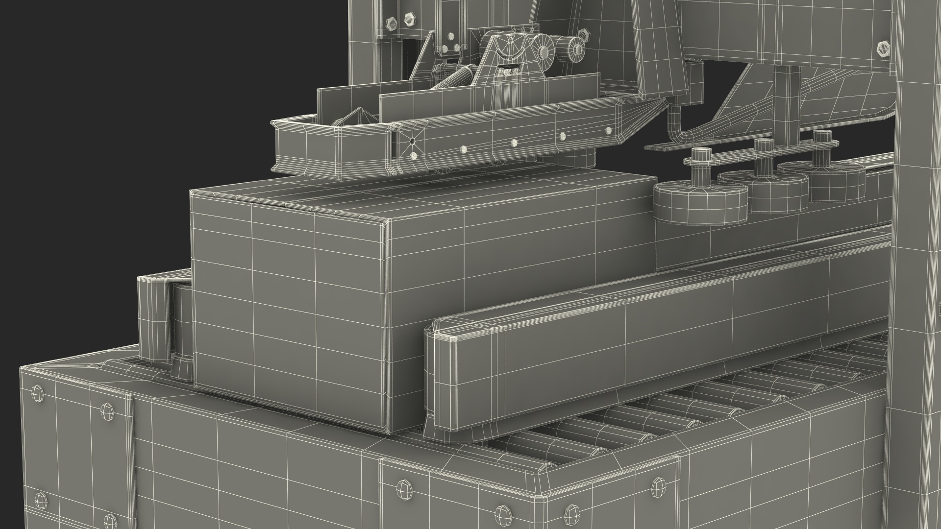 3D model Auto Carton Packing Machine Yellow Rigged for Maya