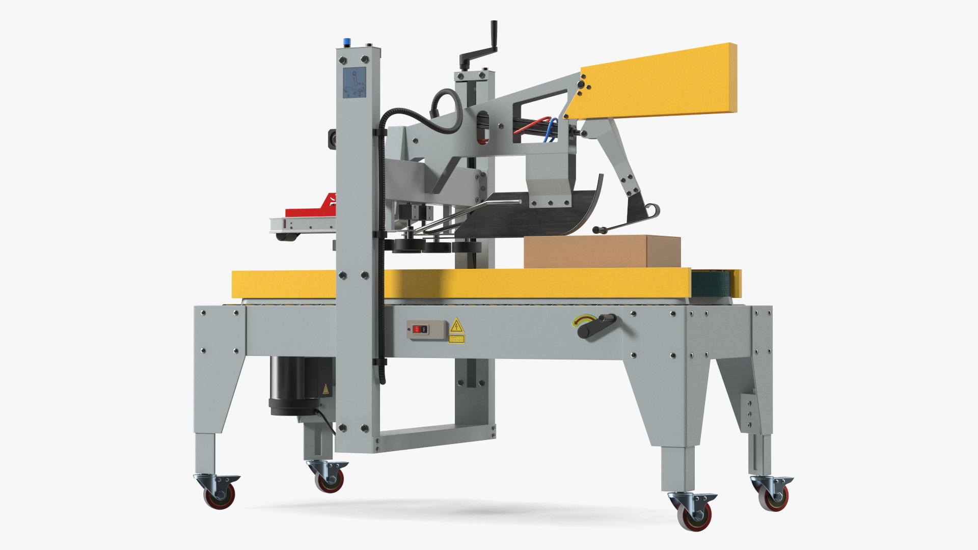 3D model Auto Carton Packing Machine Yellow Rigged for Maya