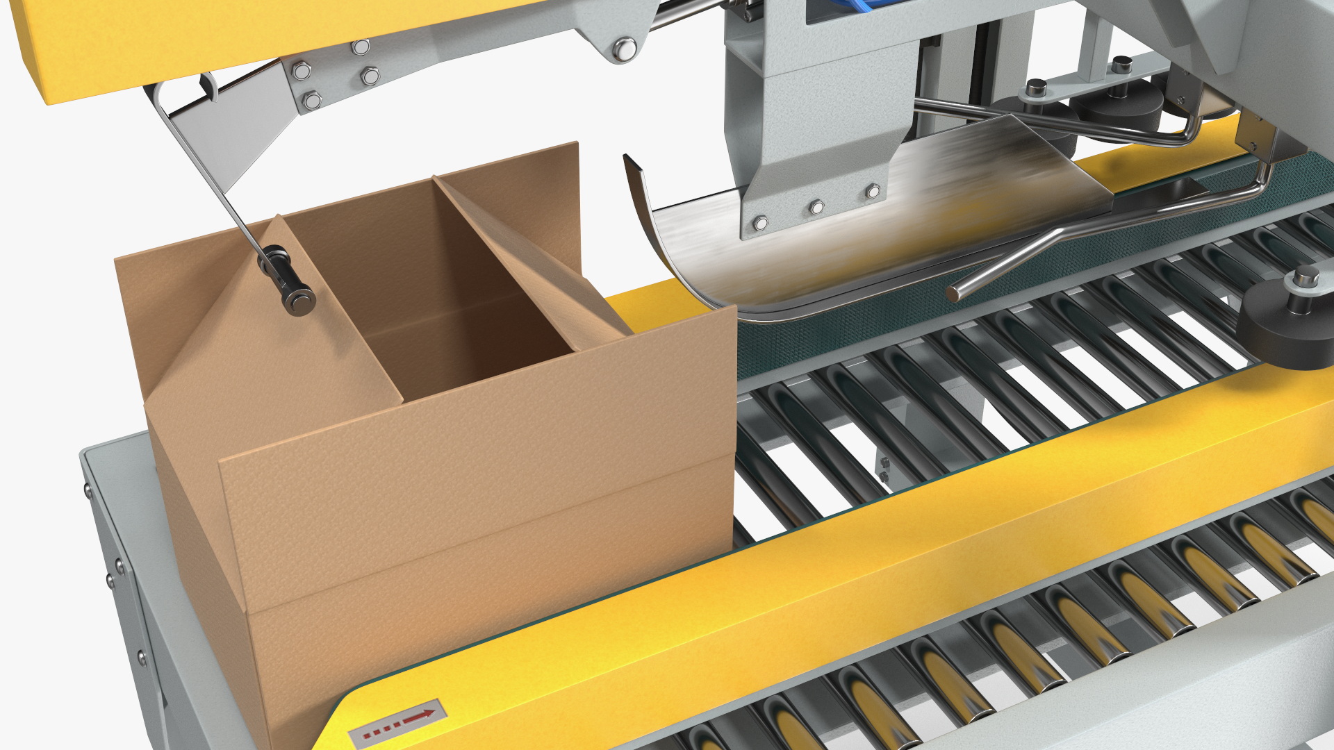 3D model Auto Carton Packing Machine Yellow Rigged for Maya