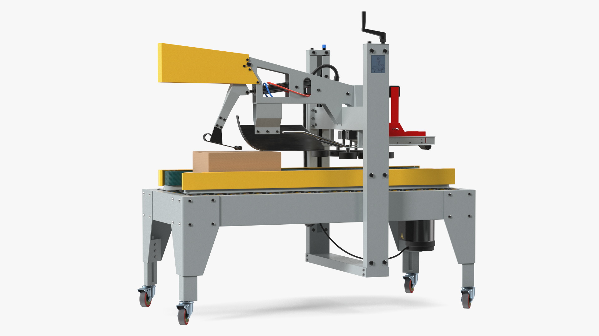 3D model Auto Carton Packing Machine Yellow Rigged for Maya
