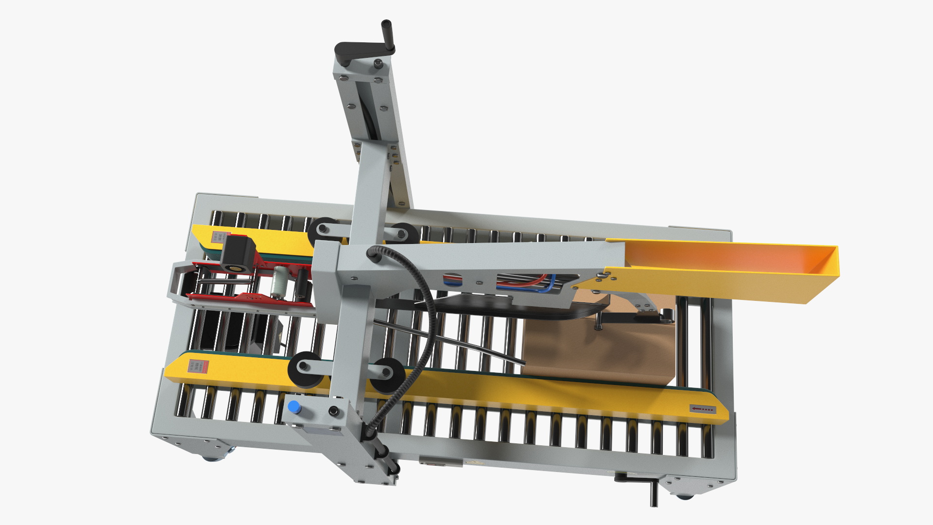 3D model Auto Carton Packing Machine Yellow Rigged for Maya