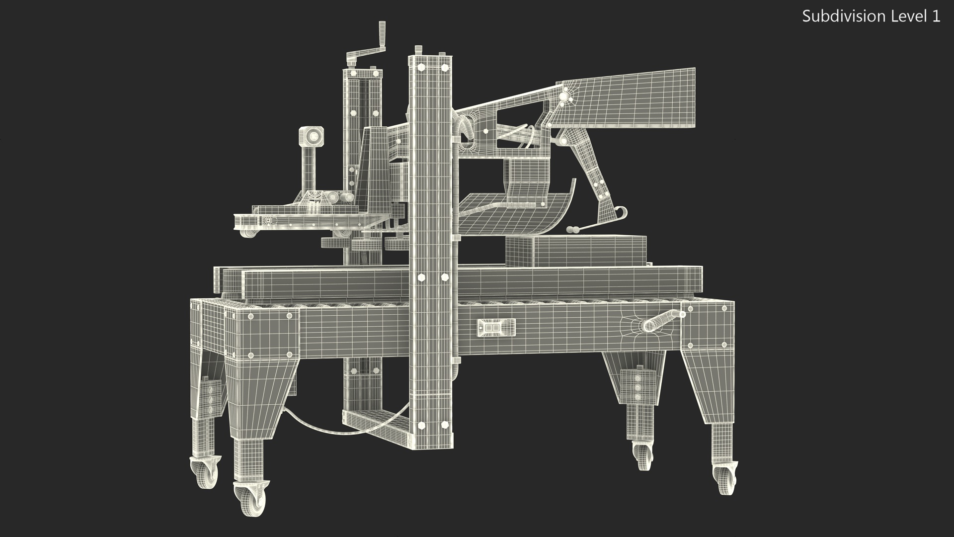 3D model Auto Carton Packing Machine Yellow Rigged for Maya
