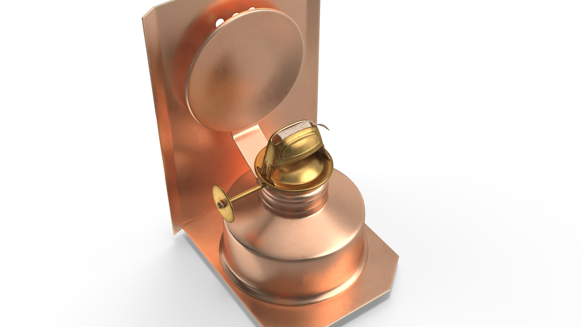 Antique Copper Ship Lantern with Black Glass 3D model