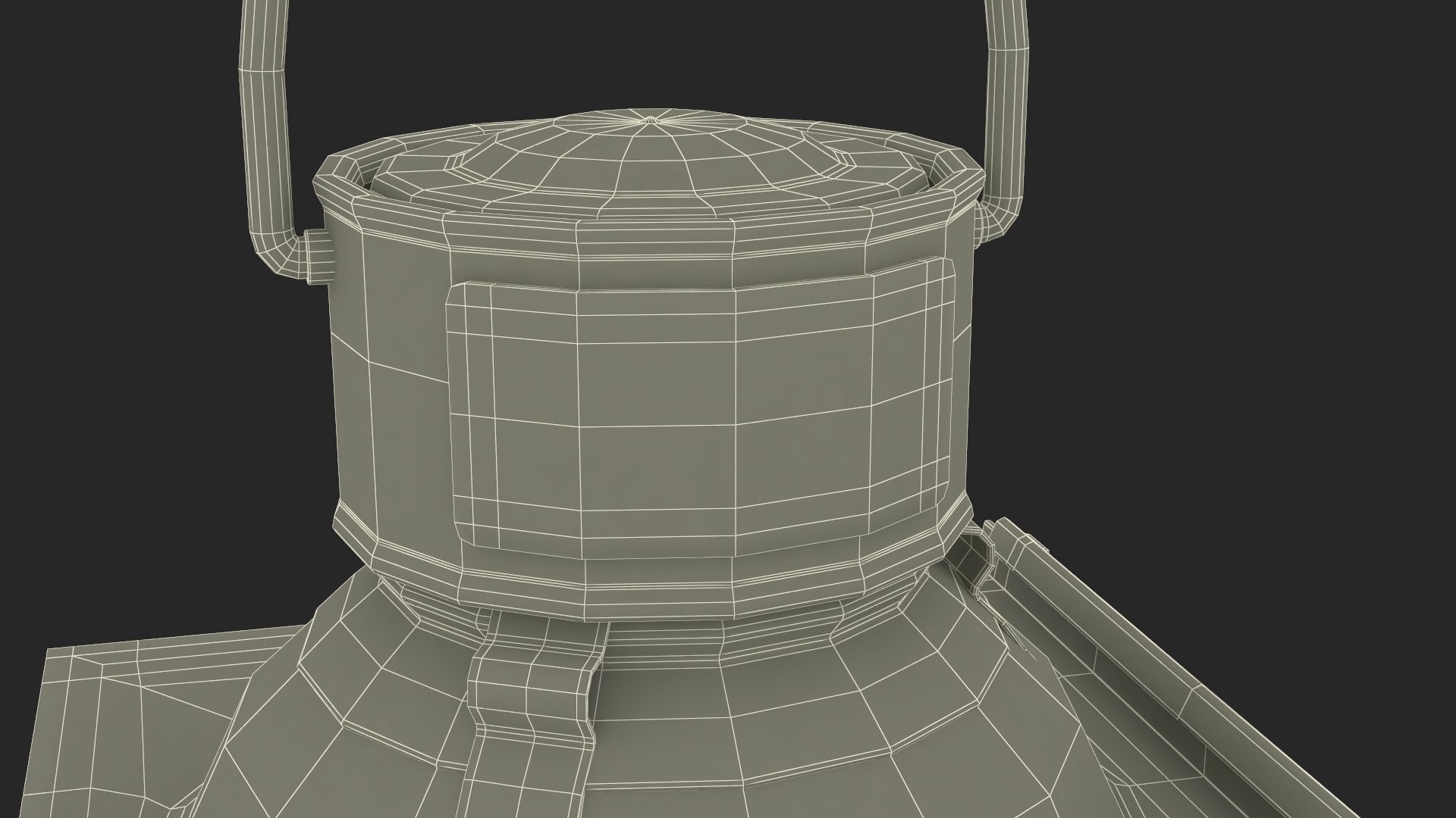 Antique Copper Ship Lantern with Black Glass 3D model