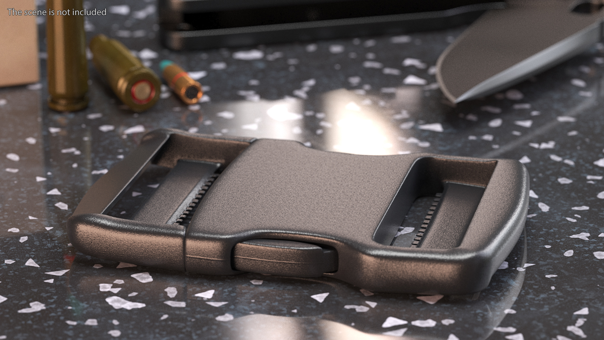 3D Flat Dual Adjustable Side Release Plastic Buckle model