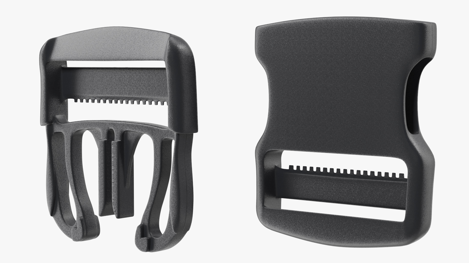 3D Flat Dual Adjustable Side Release Plastic Buckle model
