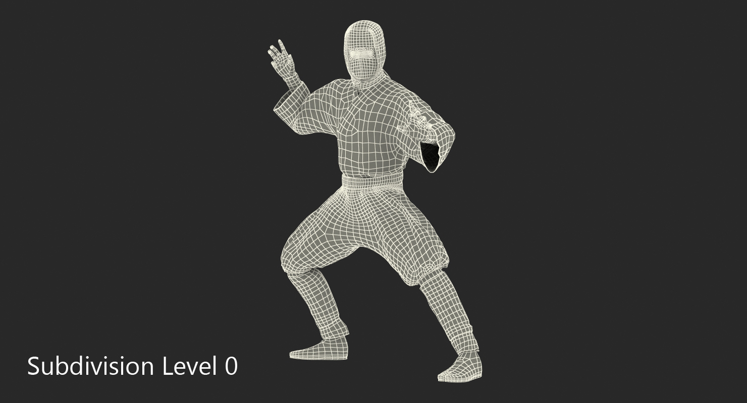 3D model Japan Ninja Fighting Pose