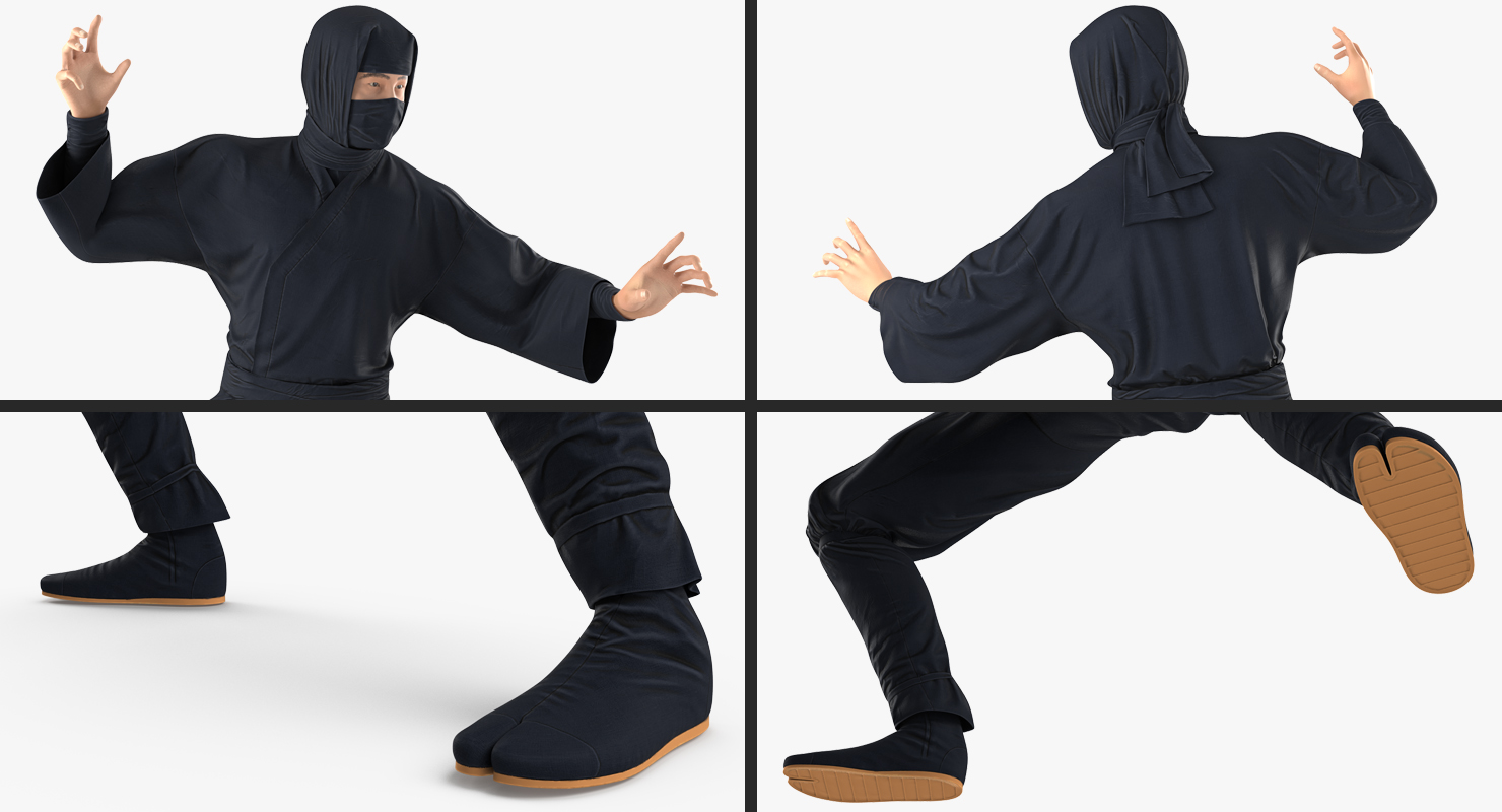 3D model Japan Ninja Fighting Pose
