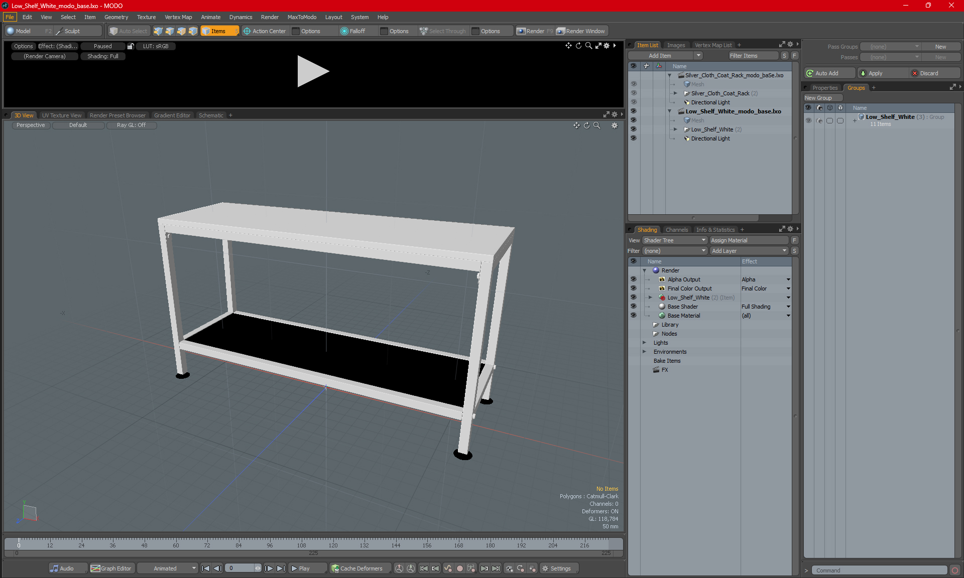 3D model Low Shelf White